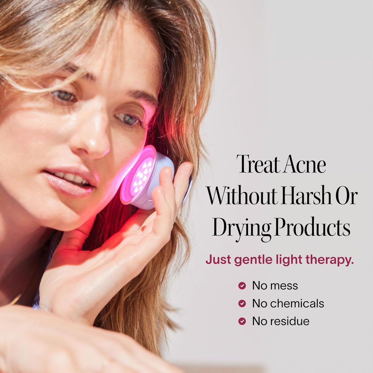 Luminous "Bye Acne" LED WAND – Red & Blue Light Therapy for Blemish-Free Skin 🌟💧