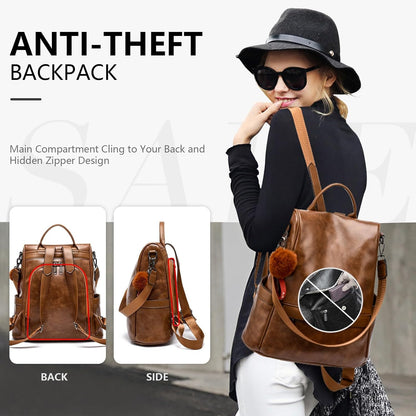 The Urban Security Satchel | Anti-Theft Vegan Leather Backpack ✨👜