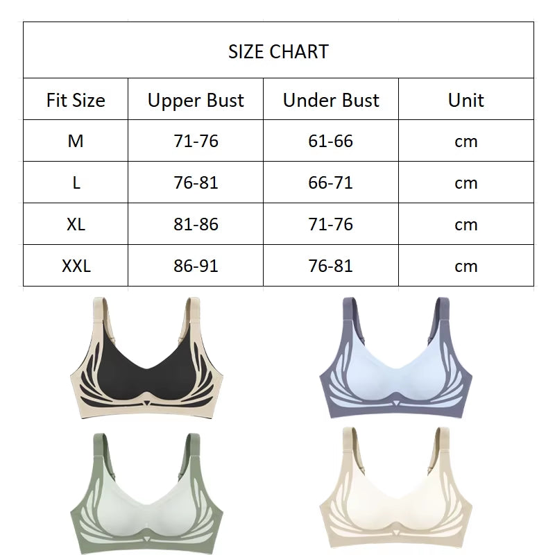 ☁️ Plus Size Super Gather Push-Up Bra – Seamless Full-Coverage Lift & Soft Wireless Support Underwear for Women ✨🧘‍♀️