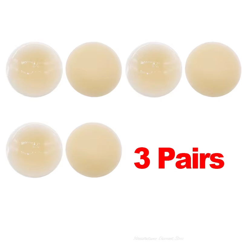 ✨ 3 Pairs Seamless Silicone Nipple Covers – Reusable Adhesive Invisible Pasties 👗💖