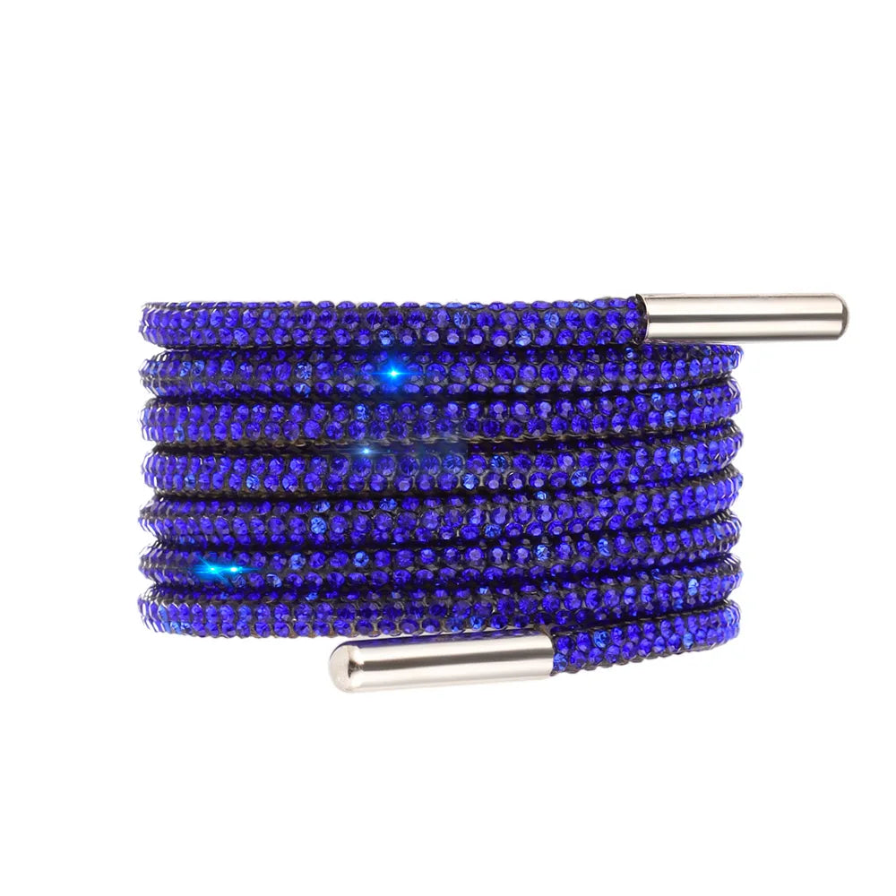 1Pc 100/120/140/160Cm Fashion Luxury Rhinestone Shoelaces Rainbow Diamond Shoelaces Casual Braiding Sneaker Laces round Shoelace