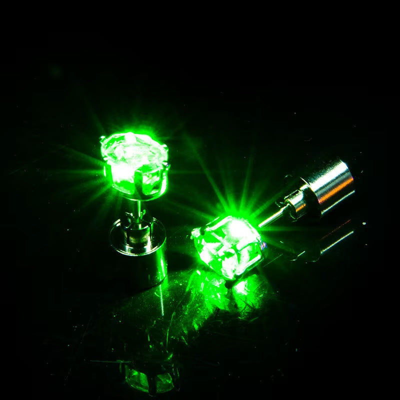 ✨ LED Light-Up Glow Earrings – Bling Crystal Studs for Clubbing, Festivals, & Gogo Dancing | 1/5 Pair Neon Party Jewelry 🌈👂