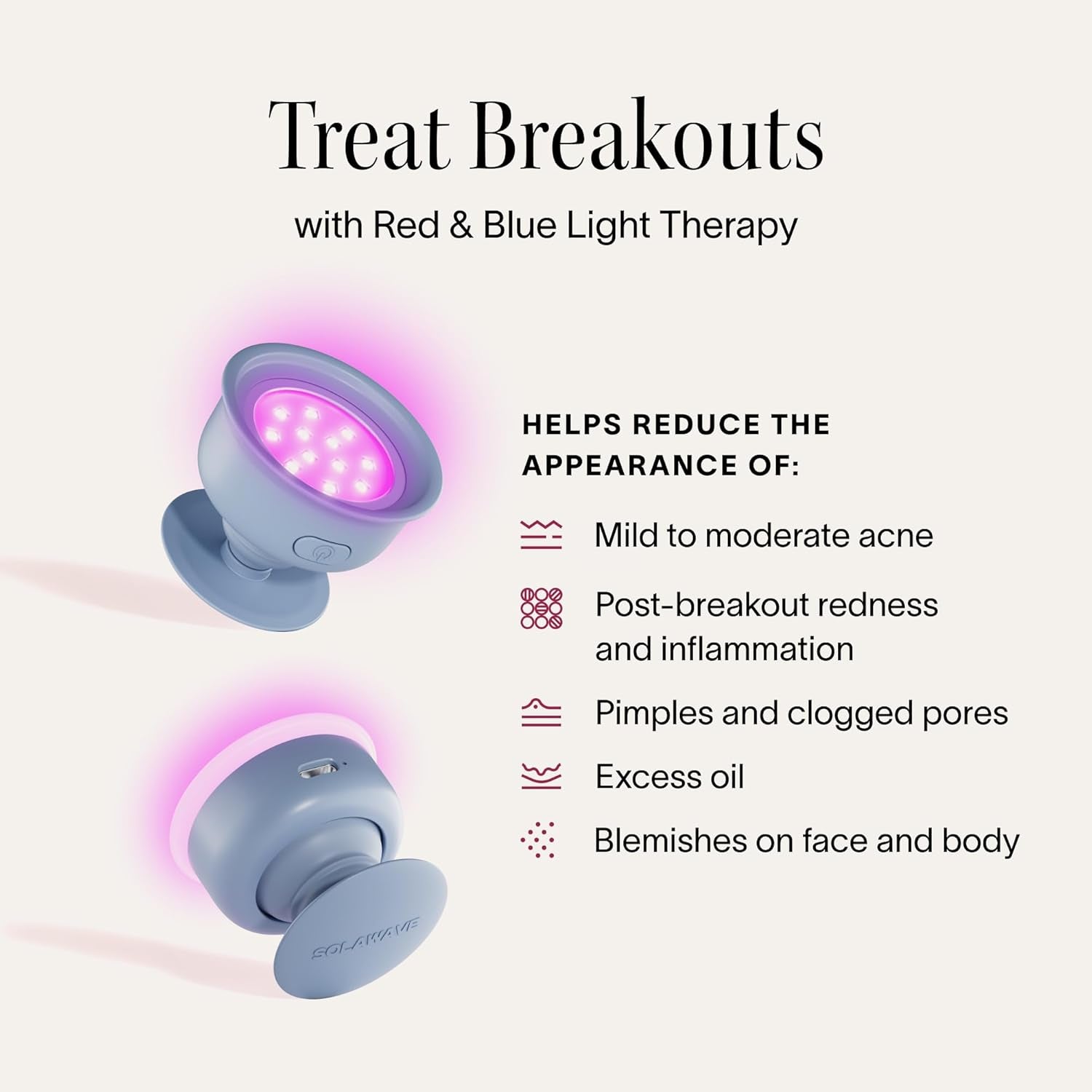 Luminous "Bye Acne" LED WAND – Red & Blue Light Therapy for Blemish-Free Skin 🌟💧