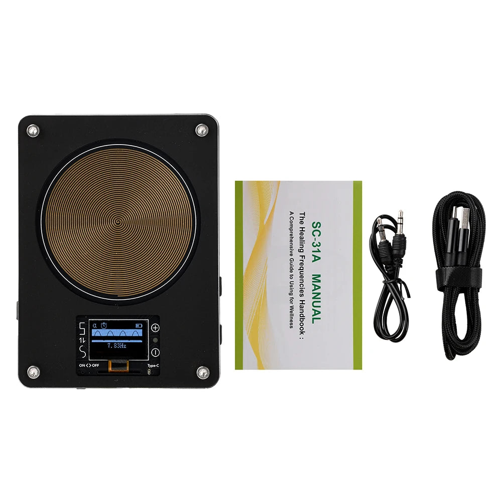 Adjustable Schumann Wave Signal Generator 0.01-999.99Hz Dual Coil Design 4-Channel Audio Output for Meditation Training