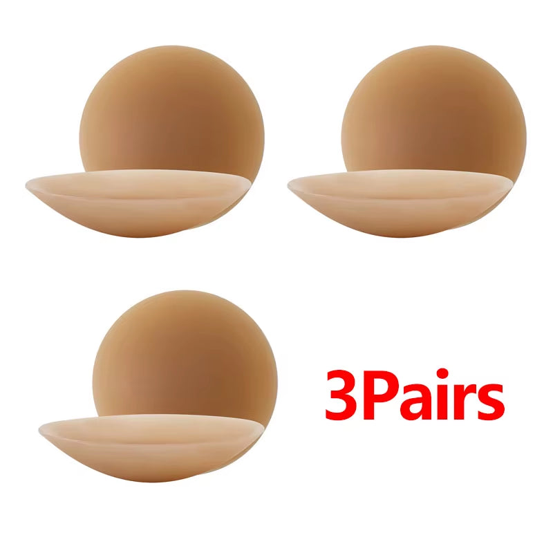 ✨ 3 Pairs Seamless Silicone Nipple Covers – Reusable Adhesive Invisible Pasties 👗💖