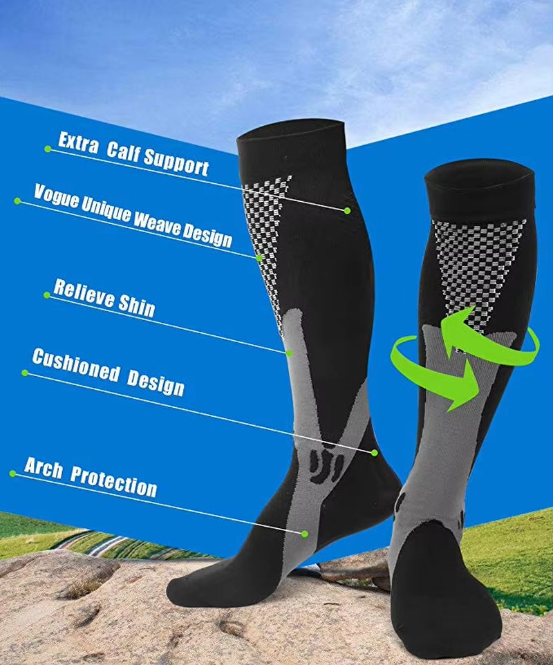 🏃‍♂️ 3 Pairs Premium Compression Socks for Men & Women Anti-Fatigue Knee Highs 🧦✨